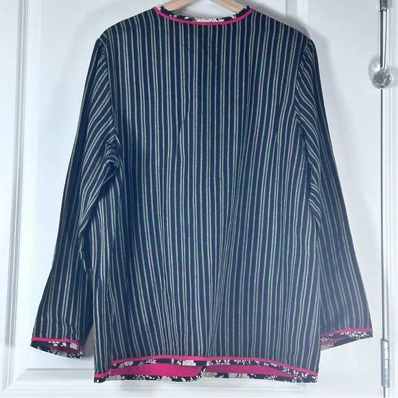 Vtg Koos of Course Blazer Linen Blend Black Reversible to Red Stunning Sz Large - Picture 9 of 10